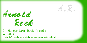 arnold reck business card